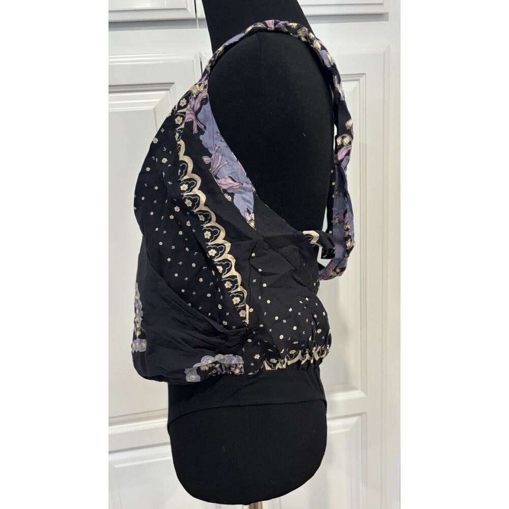 Free People Sweet Thing Bodysuit Intimately Floral Printed Sleeve Cross Back M - Picture 4 of 7